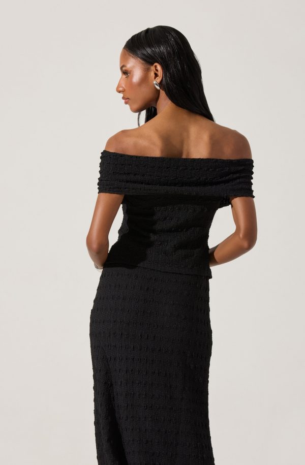 Off Shoulder Textured Knit Top Fashion - Image 5