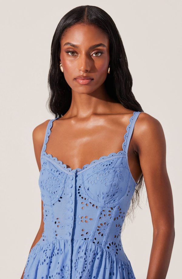 Yamila Eyelet Corset Midi Dress Hot on Sale - Image 2