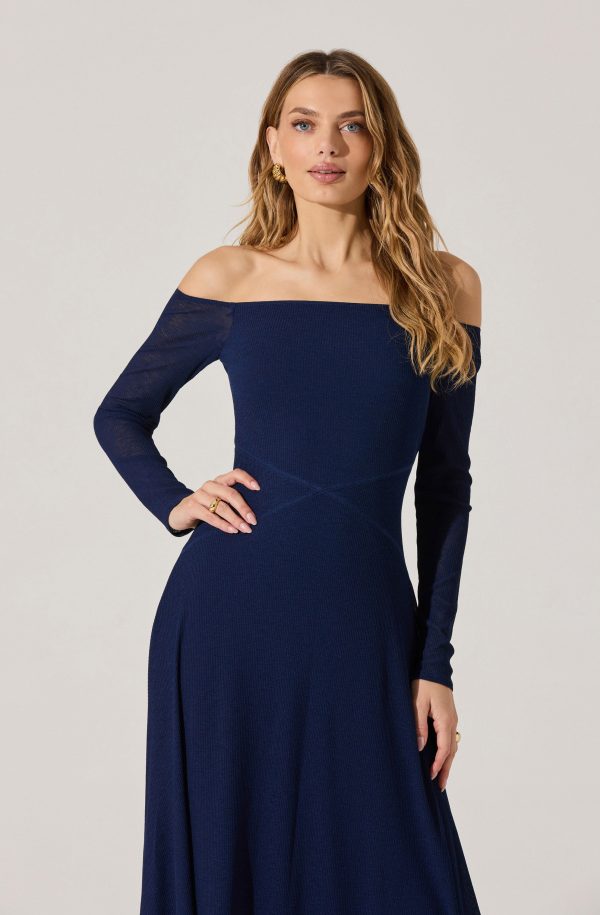 Off Shoulder Midi Dress For Discount - Image 5