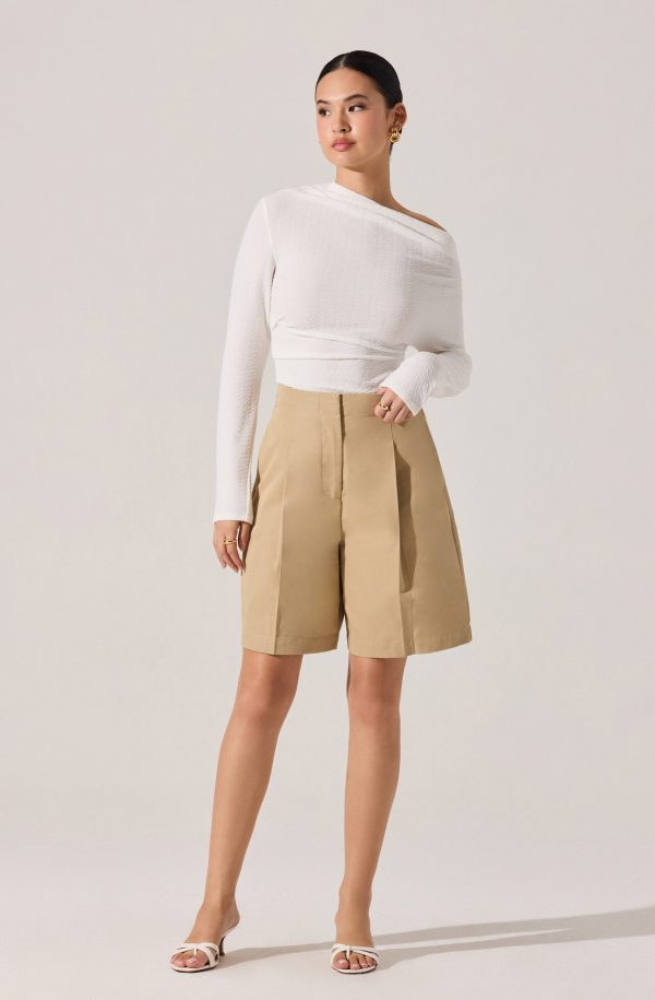 Tailored Pleated Bermuda Shorts For Cheap