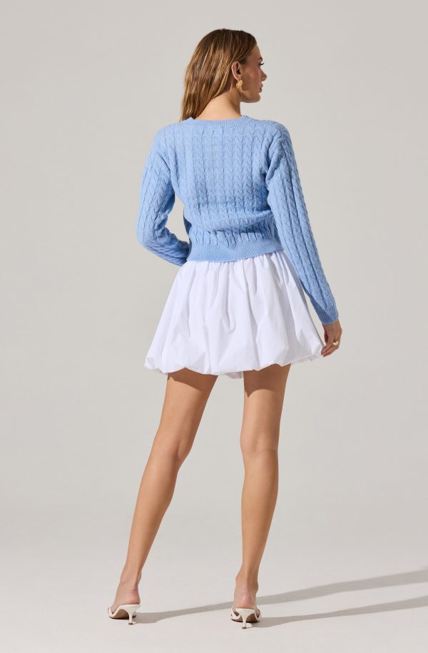 Pearl Button Cable Knit Cardigan For Sale - Image 5