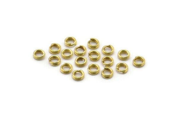 4mm Double Jump Ring - 250 Raw Brass Double Jump Rings , Split Rings (4x0.80mm) A0327 For Cheap