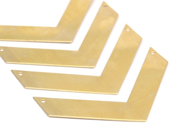 7 Raw Brass Chevrons 2 Holes  (70x15x0.80mm) A0894--N0615 Online now - Image 4