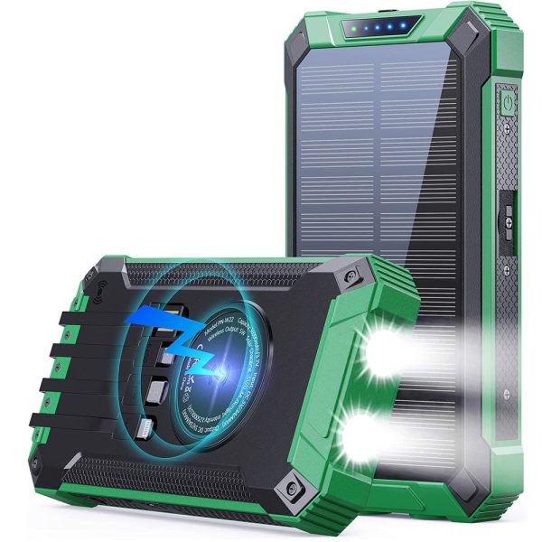 Solar Power Bank Pro 20,000mAh with 4 Built in Cables Qi Wireless Charger Stealth Angel Survival Hot on Sale - Image 3