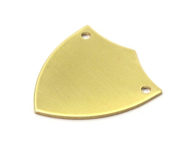 Shield Stamping Blank, 10 Raw Brass Stamping Blanks, Shield With 2 Holes (24x22x0.80mm) (B0142) Discount