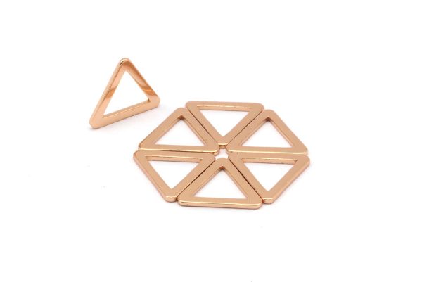 Tiny Triangle Connector, 8 Rose Gold Plated Brass Triangle Connectors, Rings  (16x2x1.2mm) D0023 on Sale - Image 2