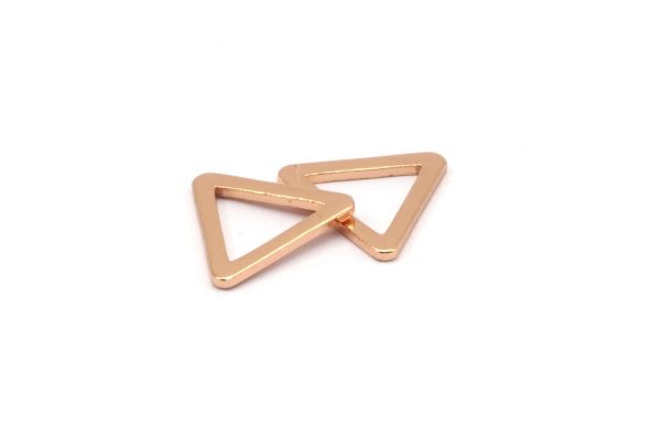 Tiny Triangle Connector, 8 Rose Gold Plated Brass Triangle Connectors, Rings  (16x2x1.2mm) D0023 on Sale