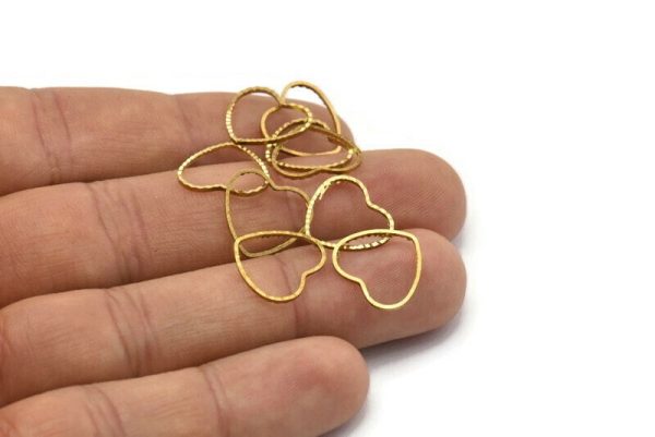 Heart Open Pendant,  24 Cutting Raw Brass Heart Connector  (13x14.3mm)    D0343 Online Sale - Image 4