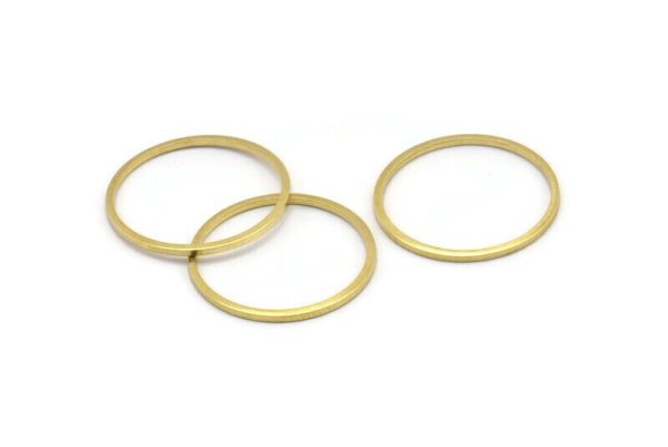 22mm Circle Connectors - 50 Raw Brass Circle Connectors (22x1x1mm) BS 1093 on Sale - Image 2