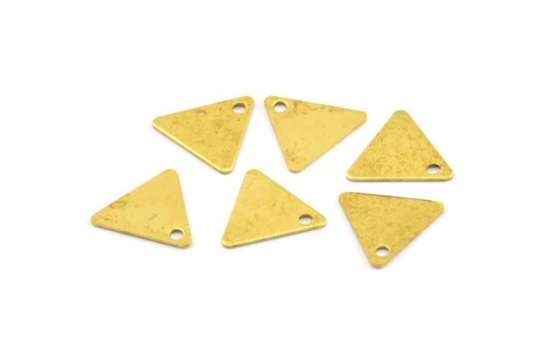Tiny Brass Triangle, 500 Raw Brass Triangle Charms With 1 Holes (9x10mm) Brs 6211 A0048 Online now