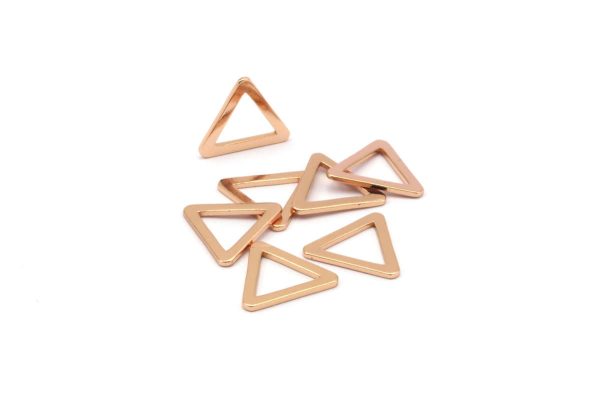Tiny Triangle Connector, 8 Rose Gold Plated Brass Triangle Connectors, Rings  (16x2x1.2mm) D0023 on Sale - Image 3