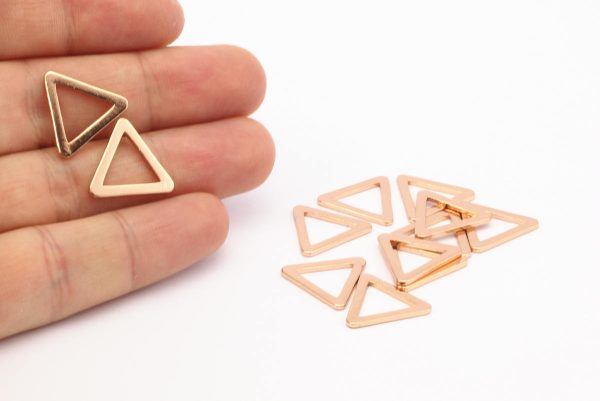 Tiny Triangle Connector, 8 Rose Gold Plated Brass Triangle Connectors, Rings  (16x2x1.2mm) D0023 on Sale - Image 4