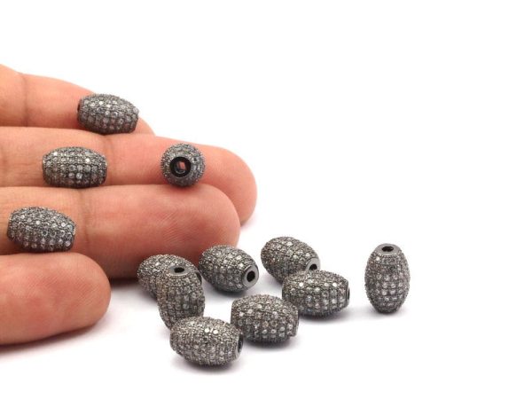 1 Micro Pave CZ Cubic Zirconia Bead (11x8mm) Hole Size 2mm W00006 For Cheap - Image 5