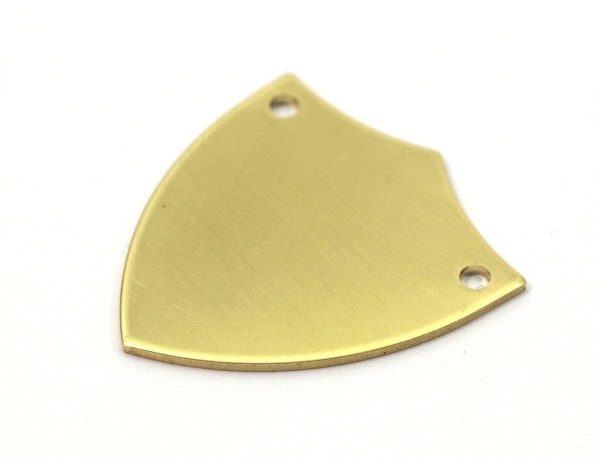 Shield Stamping Blank, 10 Raw Brass Stamping Blanks, Shield With 2 Holes (24x22x0.80mm) (B0142) Discount - Image 5