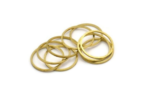 20mm Circle Connectors - 50 Raw Brass Circle Connectors (20x1x1mm) Bs 1094 Online Sale - Image 2