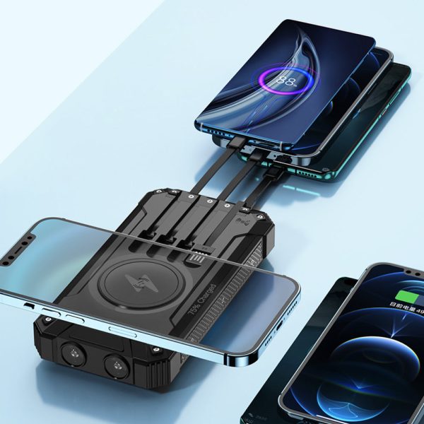 Solar Power Bank Pro 20,000mAh with 4 Built in Cables Qi Wireless Charger Stealth Angel Survival Hot on Sale - Image 5
