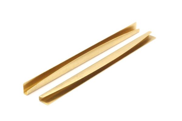 Brass Purse Charm - 4 Raw Brass Straight Pendant Findings For Purses, Wallets, Frames (130x9mm) D0513 Online now
