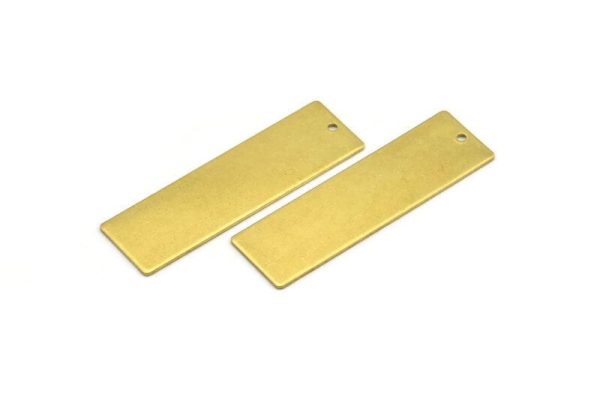 Brass Geometric Bar, 10 Raw Brass Rectangle Stamping Blanks, Customized Bar, Necklace Pendants (50x15x0.80mm) A0844 Fashion - Image 2