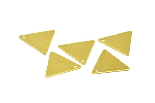 Brass Tiny Triangles, 1000 Raw Brass Triangle Charms with 1 Holes (12x14mm)  A0013 For Discount