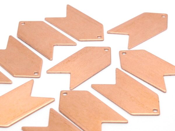 Copper Arrow Blank, 10 Raw Copper Arrow Stamping Pendant Tags With Chevron Charms (15x30x0.80mm) D0484 Online Sale - Image 4