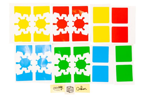 Bram & Oskar Gear 2x2 Cube 4-Color Sticker Set Online now