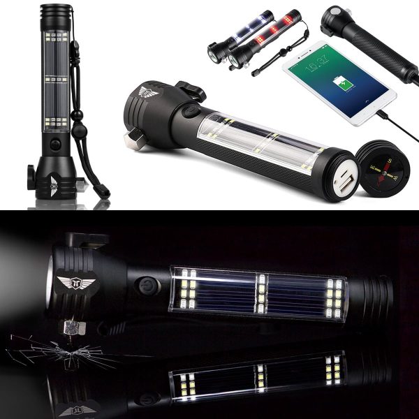 Roadside HERO ™ 9-IN-1 Multi-Function Flashlight   Survival Tool   Power Bank   Solar & USB Online now