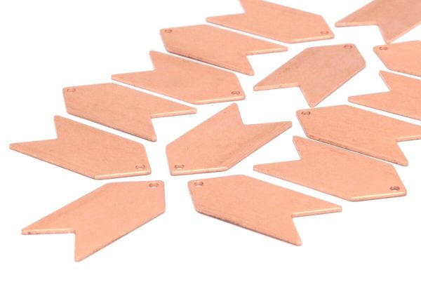 Copper Arrow Blank, 10 Raw Copper Arrow Stamping Pendant Tags With Chevron Charms (15x30x0.80mm) D0484 Online Sale - Image 2
