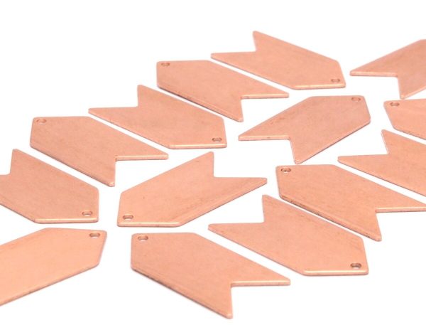 Copper Arrow Blank, 10 Raw Copper Arrow Stamping Pendant Tags With Chevron Charms (15x30x0.80mm) D0484 Online Sale - Image 3