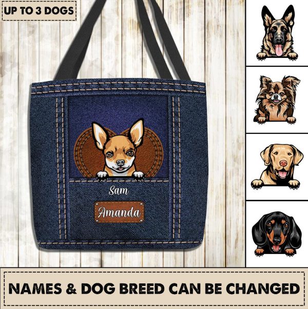 Dog Personalized All Over Tote Bag, Personalized Gift for Dog Lovers, Dog Dad, Dog Mom - TO069PS11 Online - Image 2