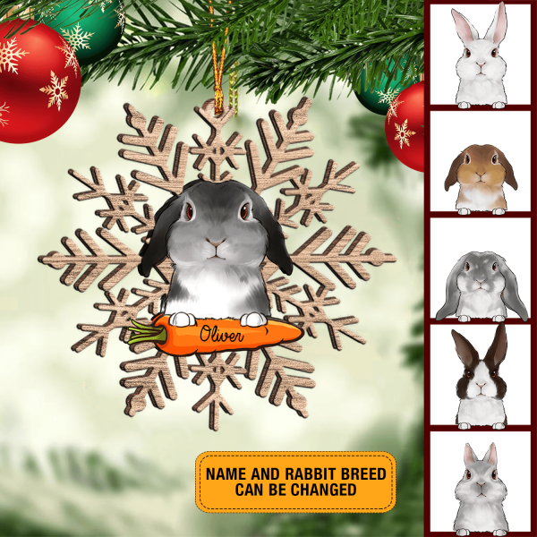 Personalized Bunny Custom Shaped Ornament - WO021PS06 on Sale