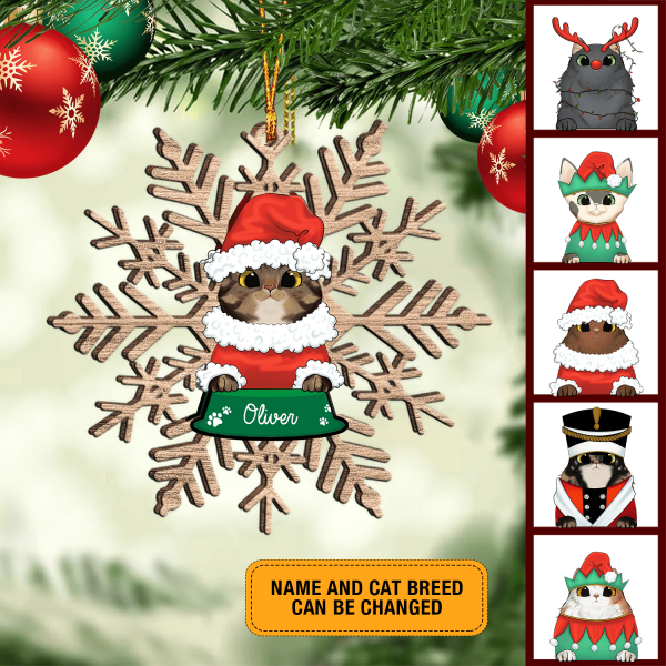 Cat Personalized Custom Shaped Ornament, Personalized Gift for Cat Lovers, Cat Mom, Cat Dad - WO008PS04 on Sale